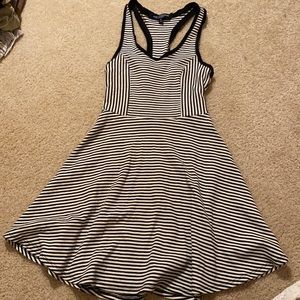Black and white striped dress